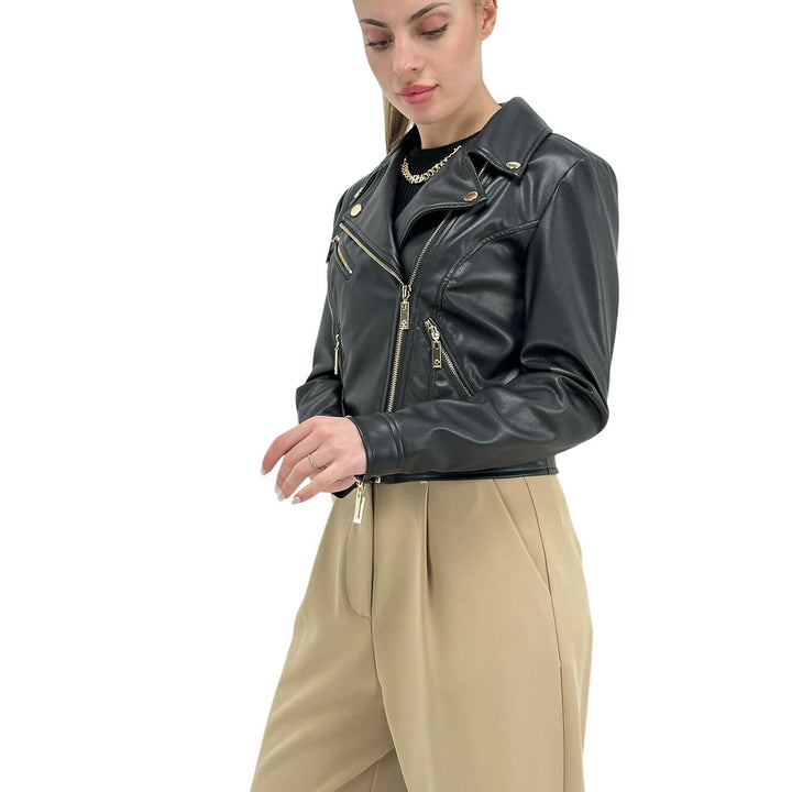 Relish Women's Jacket, Biker Style, Eco-Leather, Black
