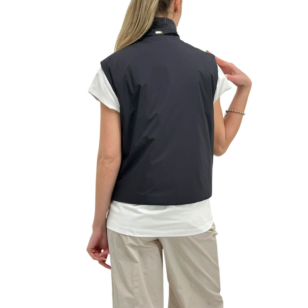 Herno Women's Gilet, Ecoage Sleeveless, Smooth, Black