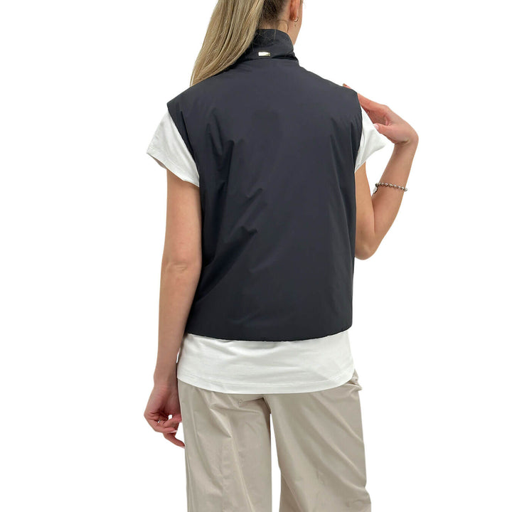 Herno Women's Gilet, Ecoage Sleeveless, Smooth, Black