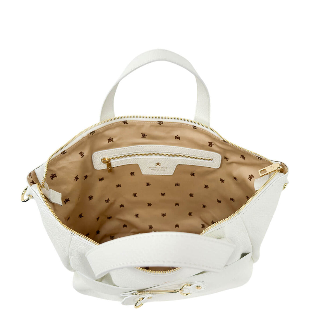 Cuoieria Fiorentina Carol Large Duffle Women's Bag, Leather, White