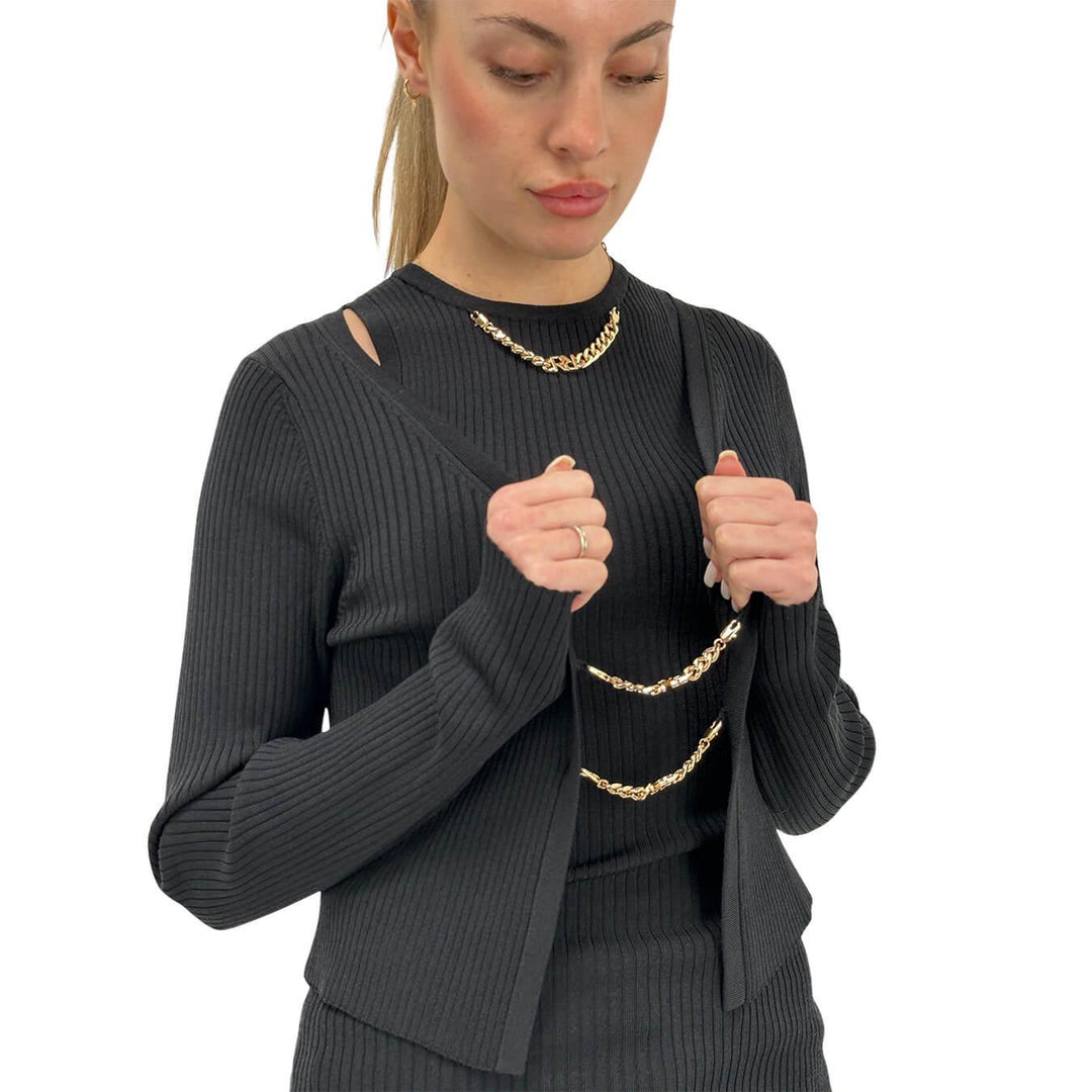 Relish Tirajana Cardigan Women, Open, Short, Black