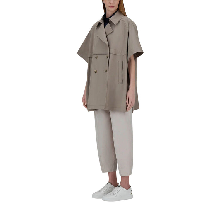 Herno Giacca Donna, A-Shape Poncho in Dean, Cotone, Grigio