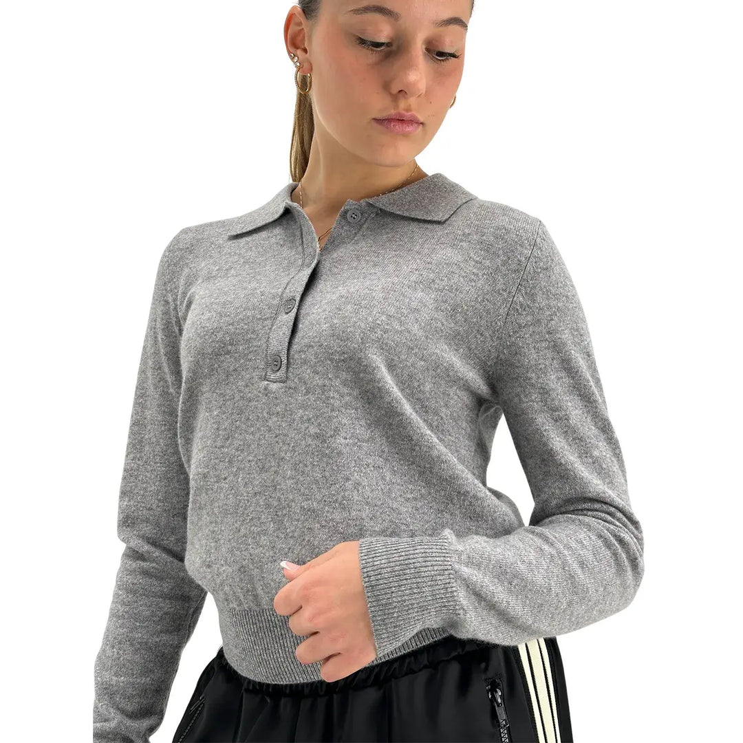 Tensione In, Maglia Polo, Donna, Lana, Grigio