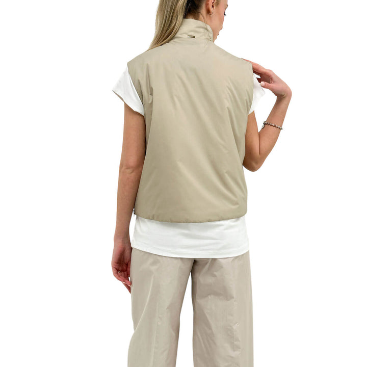 Herno Women's Gilet, Ecoage Sleeveless, Smooth, Beige