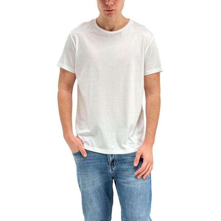 Imperial Men's Basic T-Shirt, Crew Neck, Mixed Fabric, White
