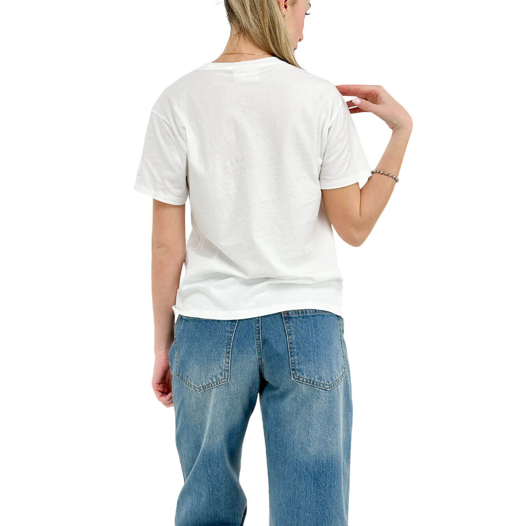 Mc2 Saint Barth Maglia Donna, T-Shirt, Basic, Cotone, Bianco
