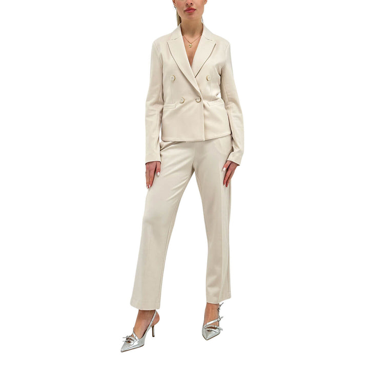 Imperial Giacca Doppiopetto Donna, Revers, Tessuto Misto, Beige