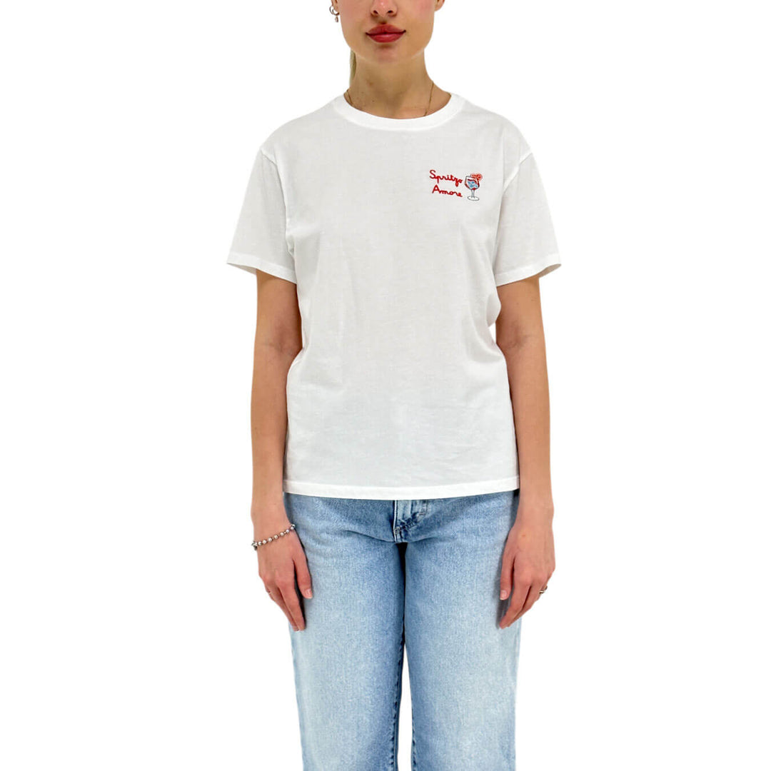 Mc2 Saint Barth Maglia Donna, T-Shirt a Girocollo, Cotone, Bianco