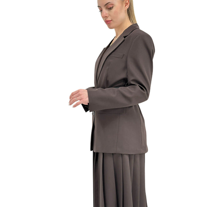 Imperial Giacca Donna, Revers, Cintura, Tessuto Misto, Marrone