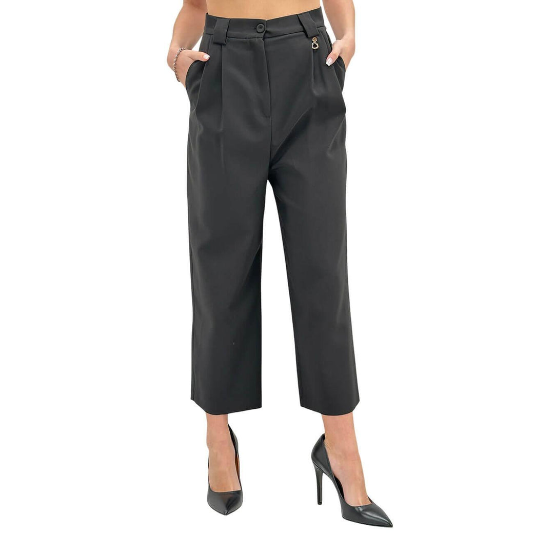 Relish Inkos Women's Pants, Capri Style, High Waist, Black