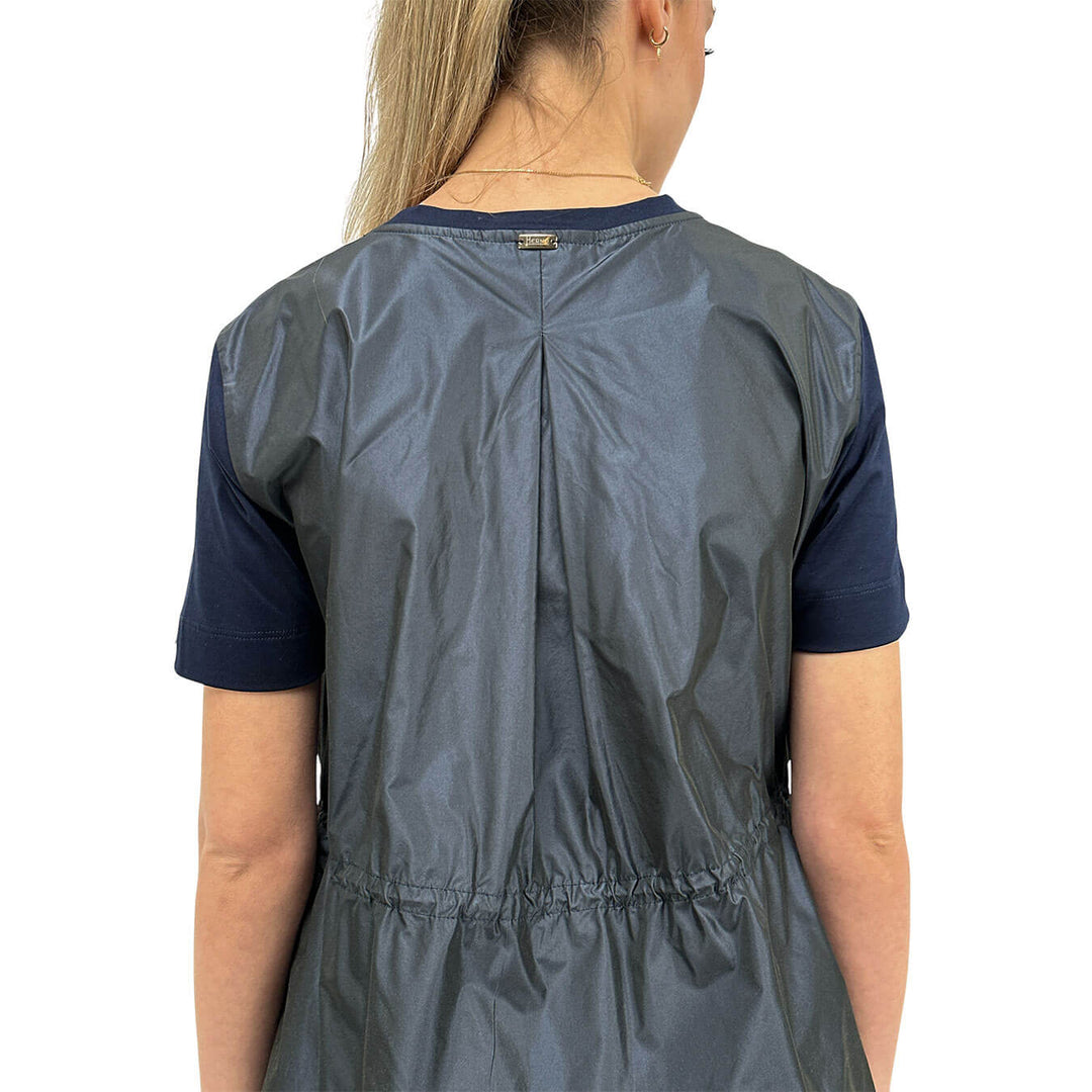 Herno Maglia Donna, Chic Cotton Jersey e New Techno Taffetà, Blu