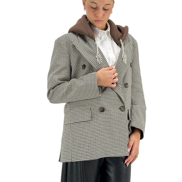 Tensione In, Giacca, Donna, Pied de Poule, Beige