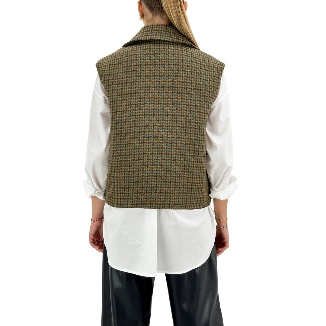 Tensione In, Giacca, Donna, Pied de Poule, Marrone