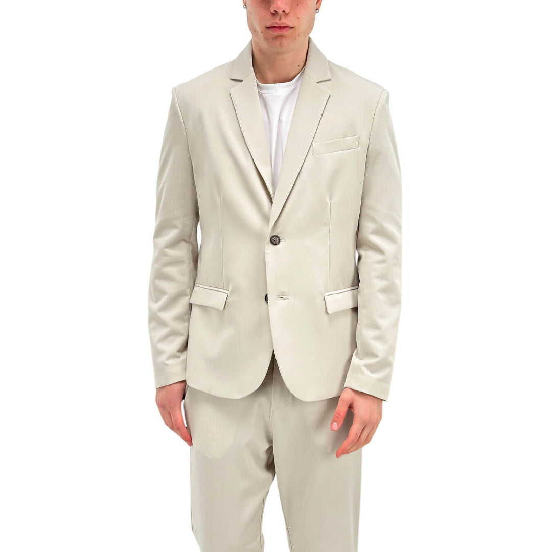 Imperial Men's Jacket, Single Breasted, Mixed Fabric, Beige