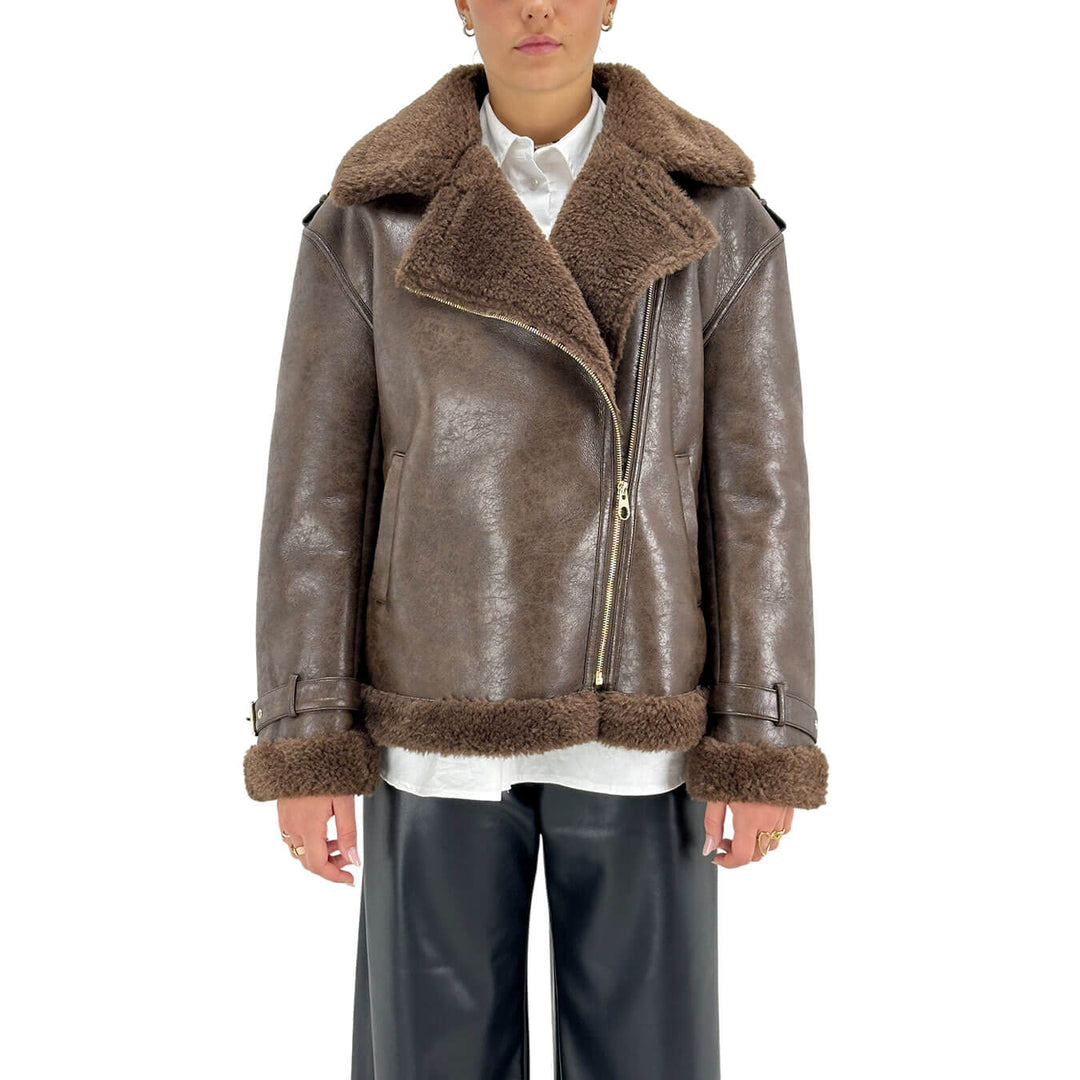 Tensione In, Giubbotto, Donna, Ecopelle, Marrone