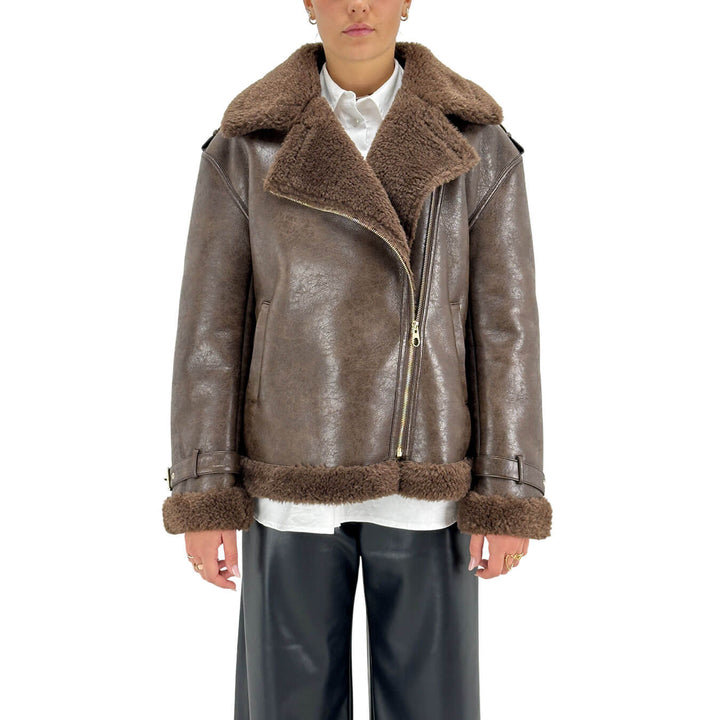 Tensione In, Giubbotto, Donna, Ecopelle, Marrone