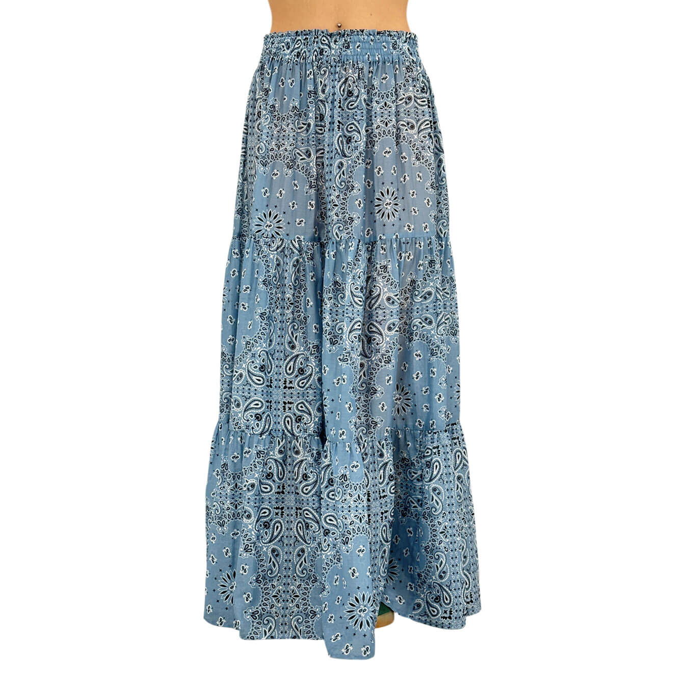 Mc2 Saint Barth Women's Long Skirt, Bandana Round, Blue