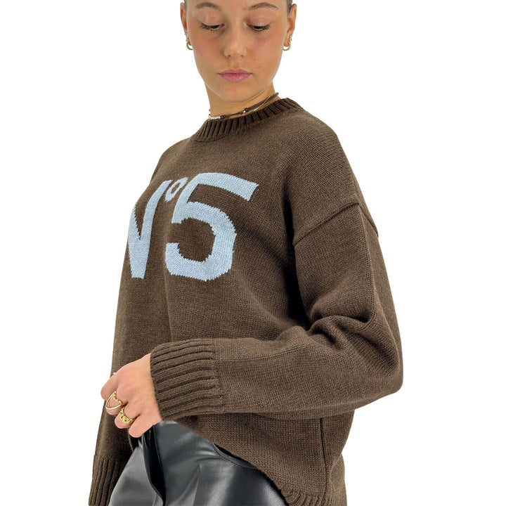 Tensione In, Maglia, Donna, Tessuto Misto, Marrone