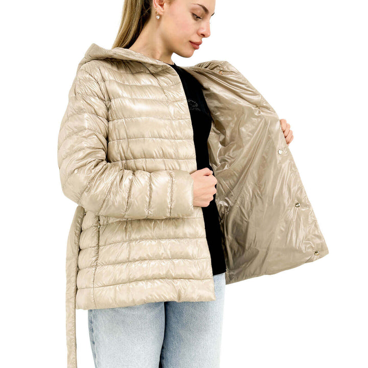 Herno Women's Jacket, Quilted, Ultralight, Hood, Chantilly