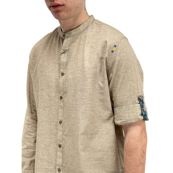 MarKup Men's Shirt, Mandarin Collar, Basic Model, Beige