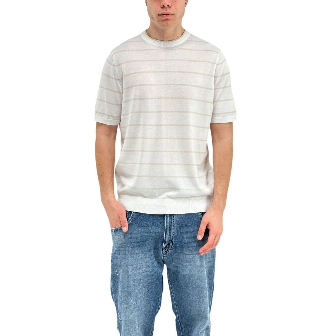 MarKup Maglia Uomo, T-Shirt Uomo, Girocollo, Cotone, Bianco
