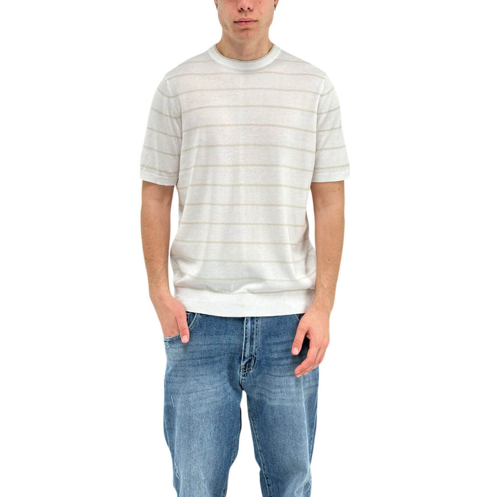 MarKup Maglia Uomo, T-Shirt Uomo, Girocollo, Cotone, Bianco