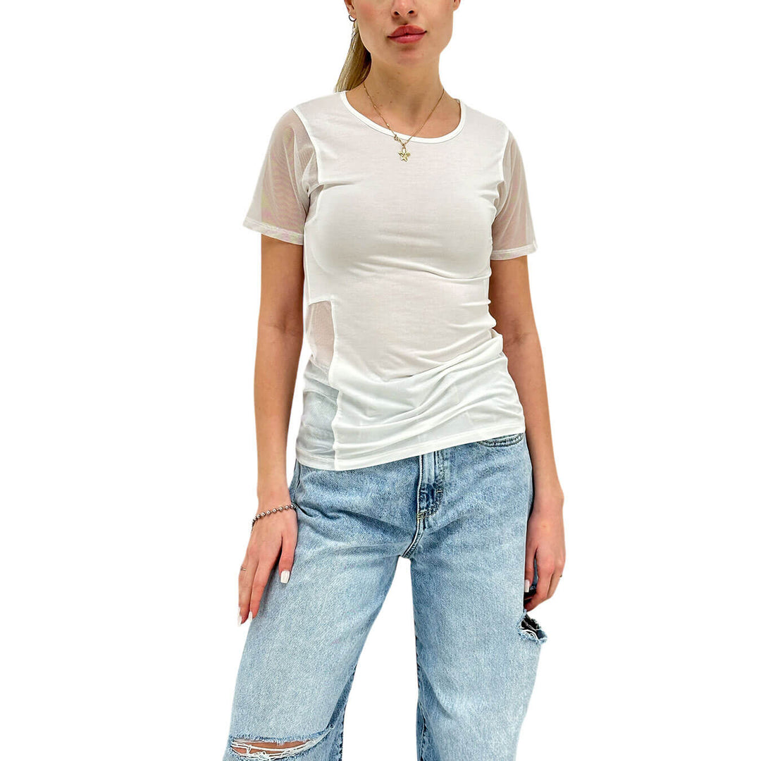 Imperial Women's Jersey, T-Shirt, Transparent Sides, Modal, White