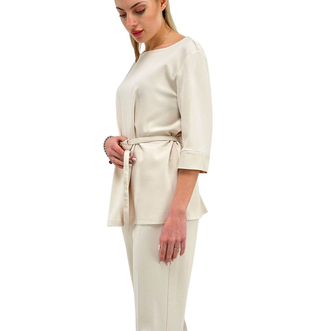Imperial Maglia Donna, Blusa, Cinturino in Vita, Bianco