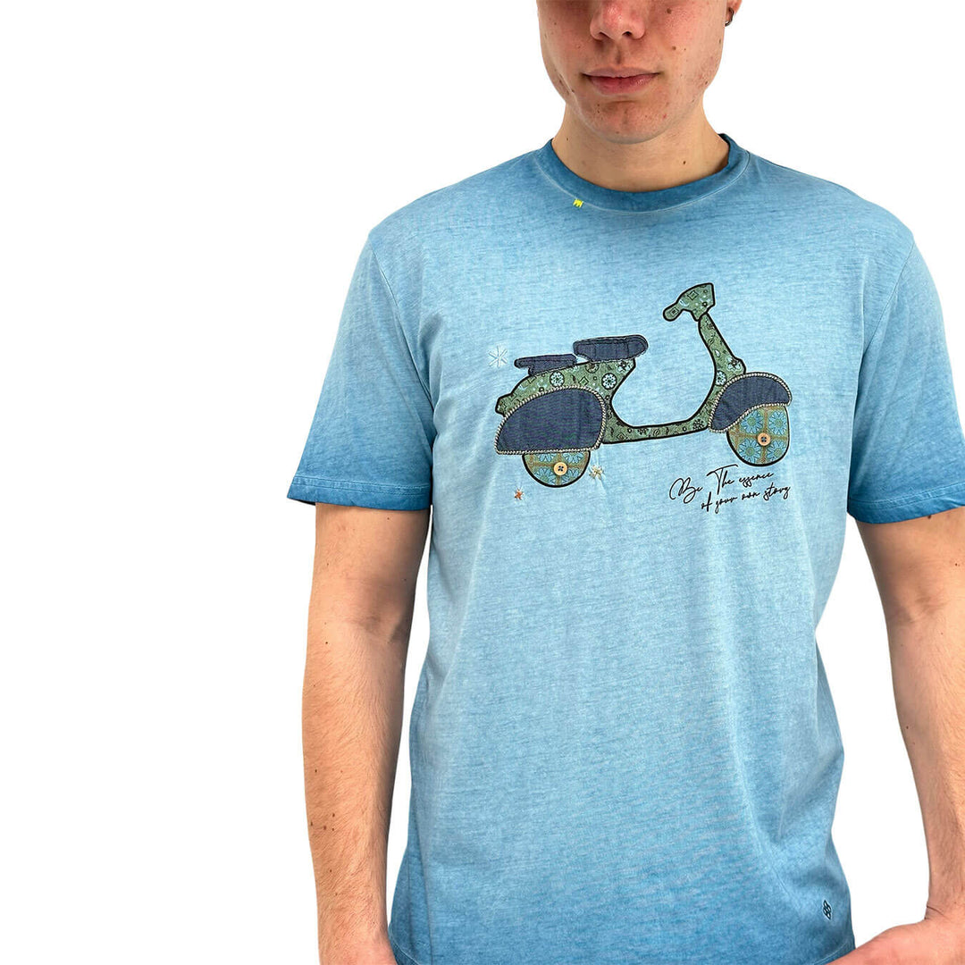 MarKup Men's Jersey, T-Shirt with Decoration, Cotton, Blue