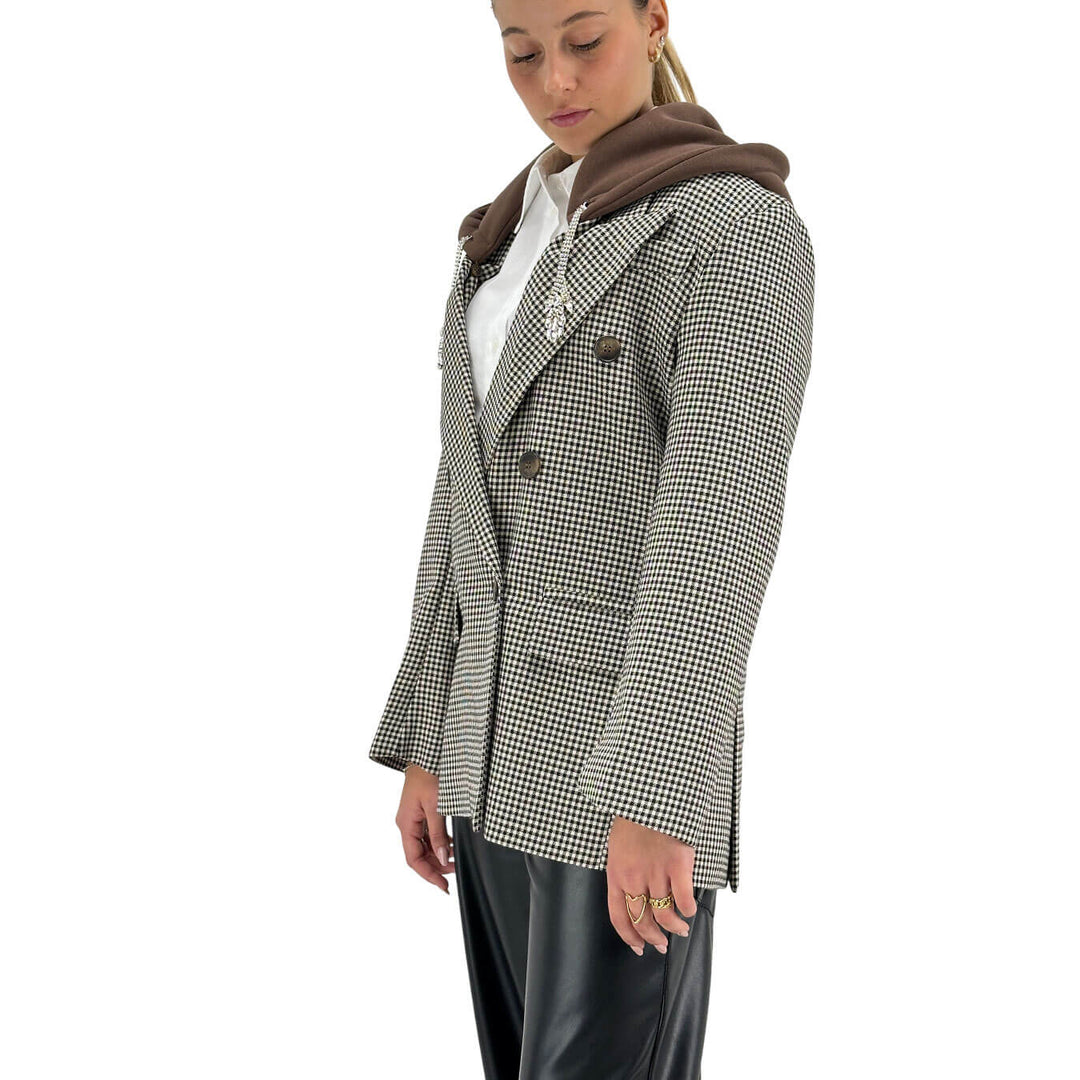 Tensione In, Giacca, Donna, Pied de Poule, Beige