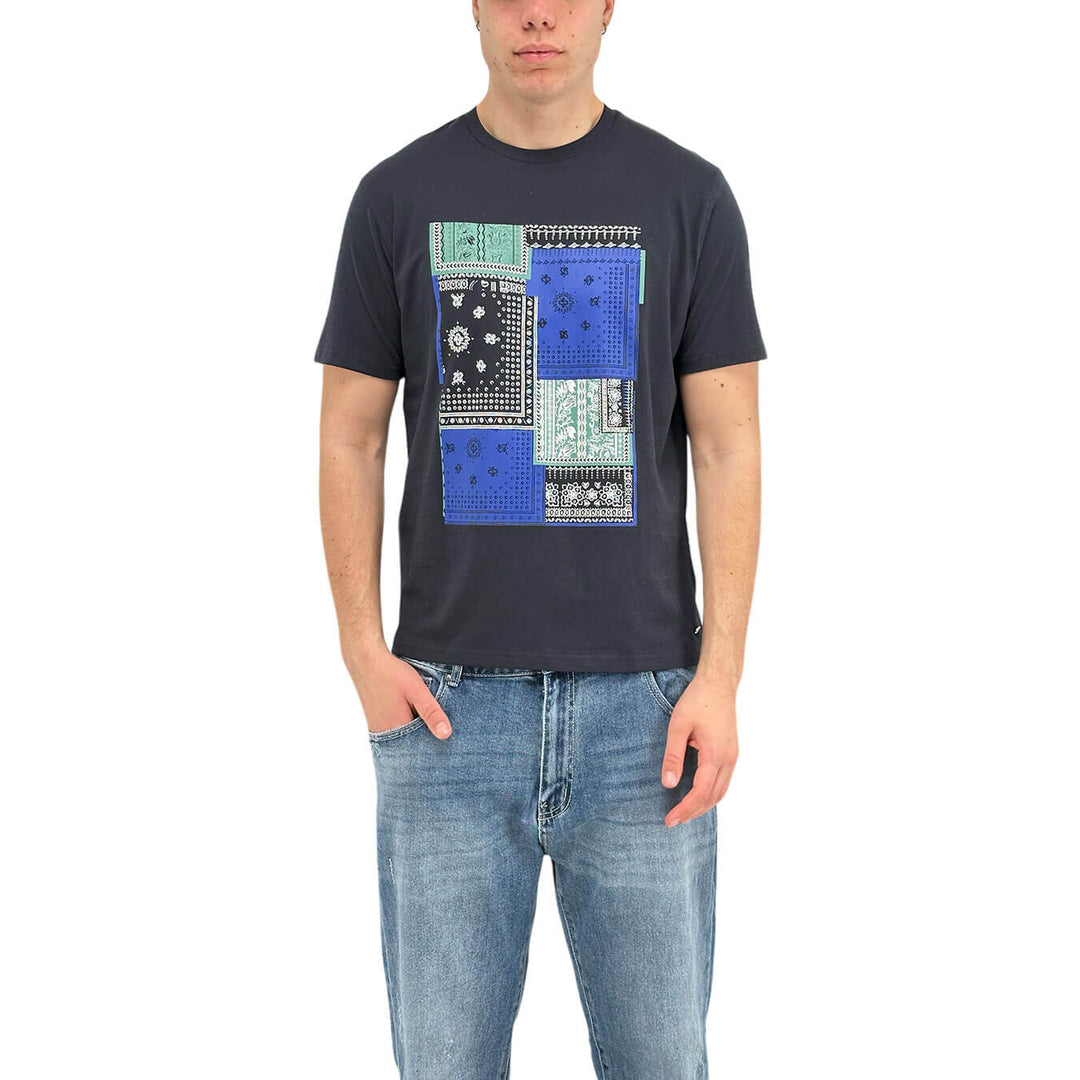 MarKup Men's Jersey, T-Shirt with Decoration, Cotton, Blue
