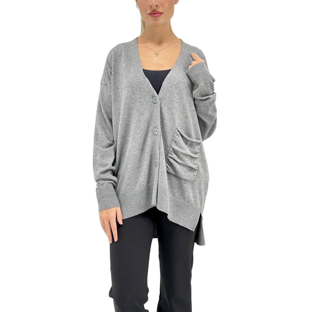 Relish, Cardigan, Donna, Salamina, Cotone, Grigio