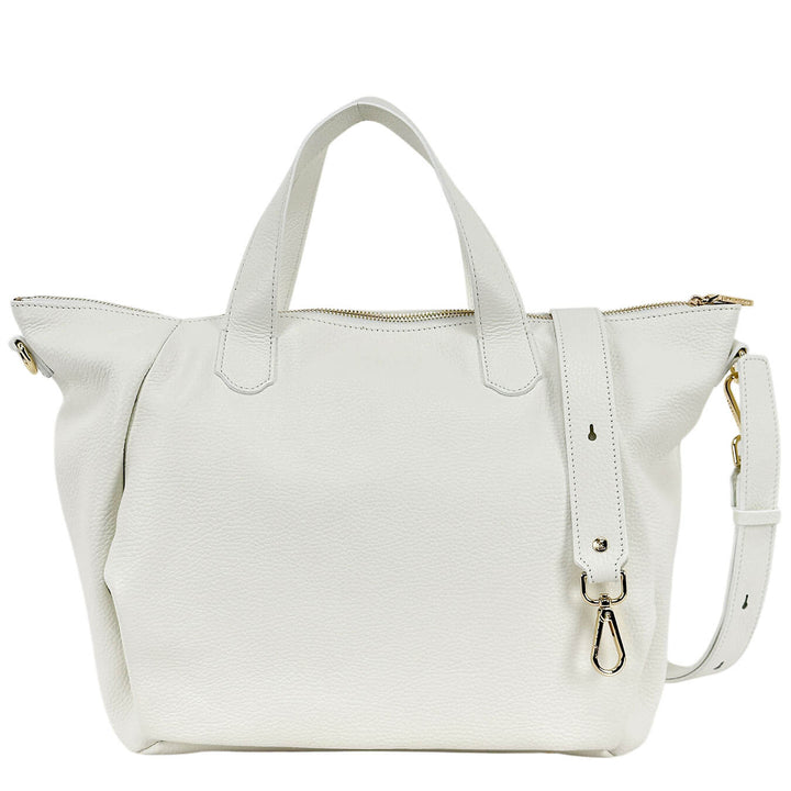 Cuoieria Fiorentina Carol Large Duffle Women's Bag, Leather, White