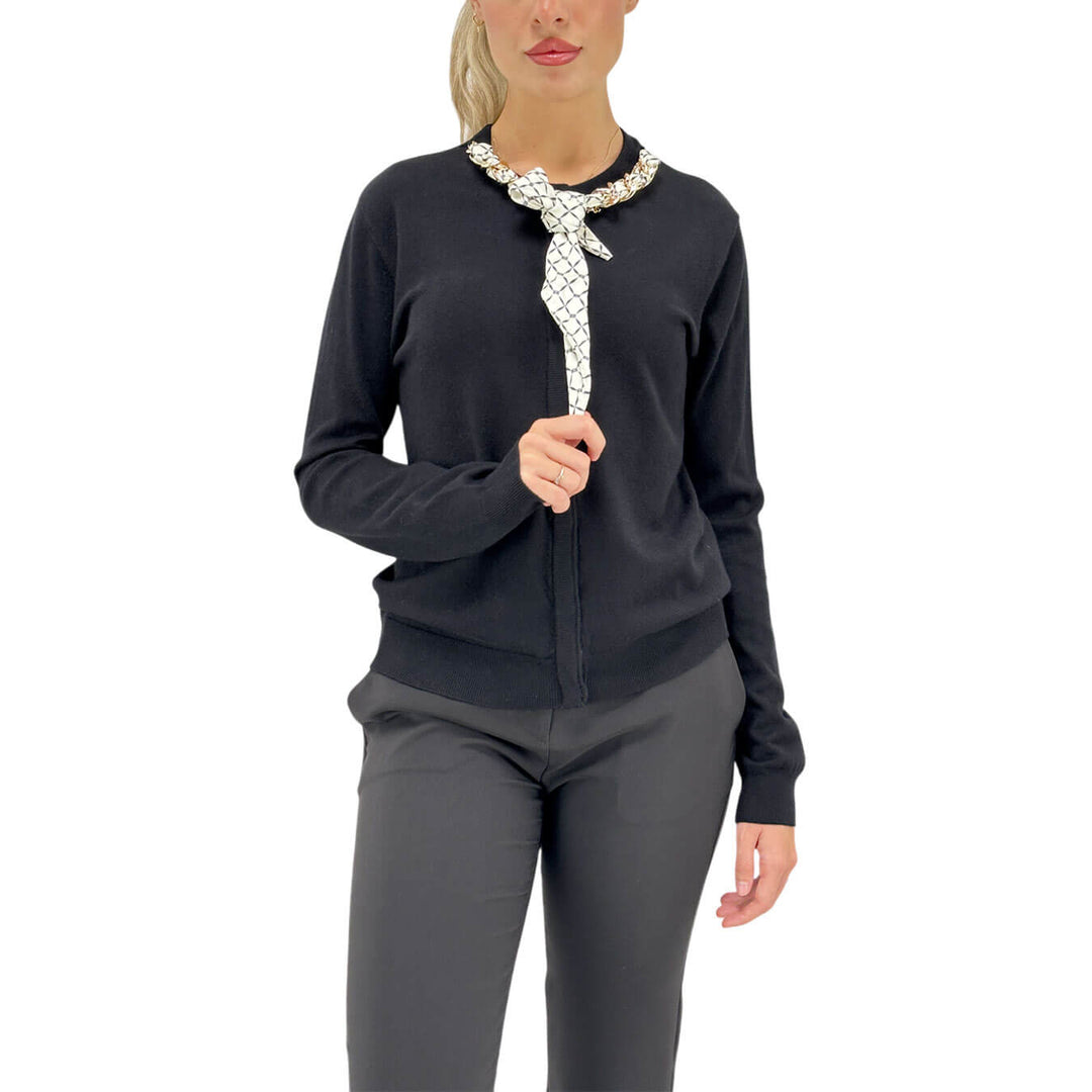 Relish, Cardigan, Donna, Bice, Foulard, Viscosa, Nero