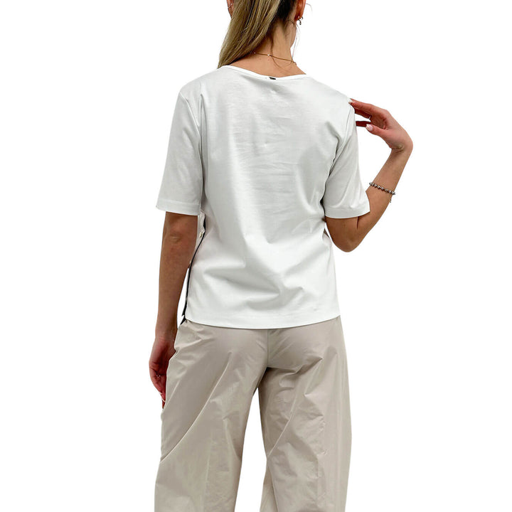 Herno Maglia Donna, Cotton Interlock e Monogram Lurex, Bianco