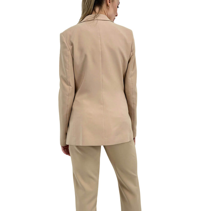 Relish Belsa Women's Jacket, Double Breasted, Gold Buttons, Beige