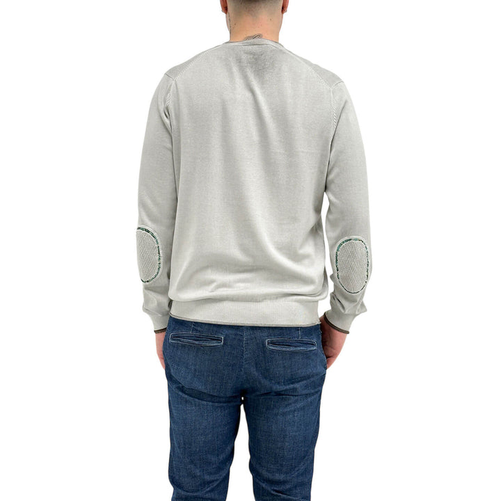 MarKup Men's Sweater, Crew Neck, Long Sleeve, Cotton, Ivory