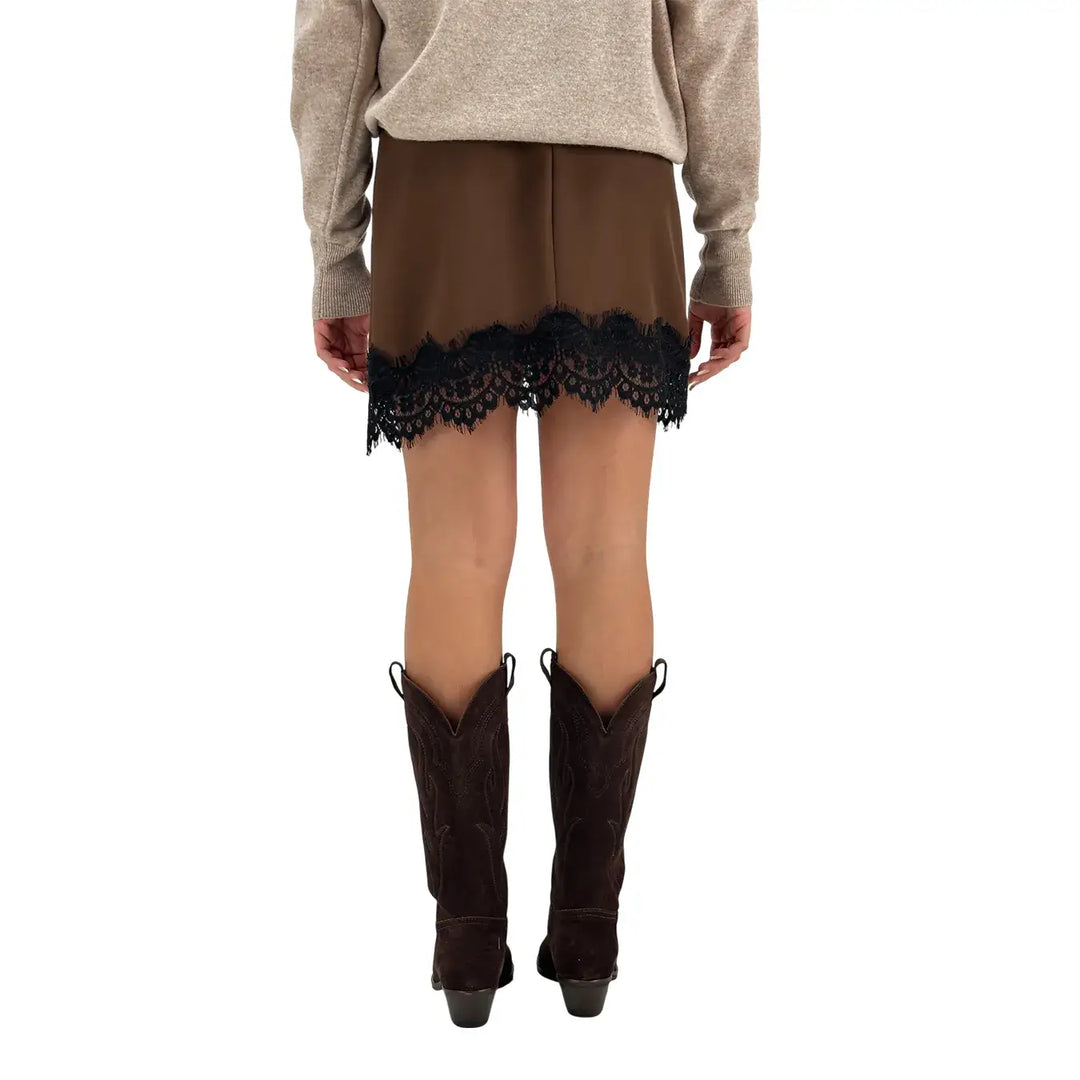 Tensione In, Gonna, Donna, Pizzo, Marrone