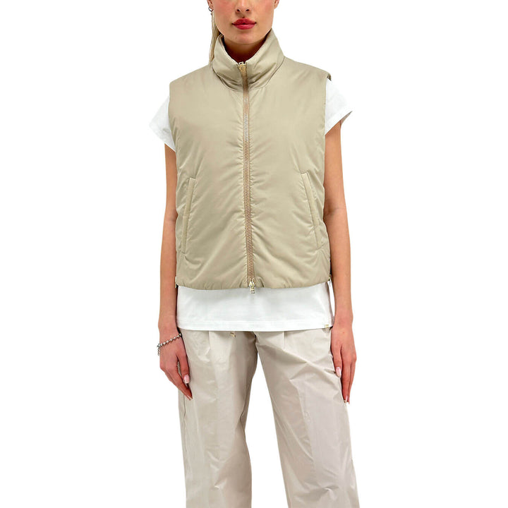 Herno Women's Gilet, Ecoage Sleeveless, Smooth, Beige