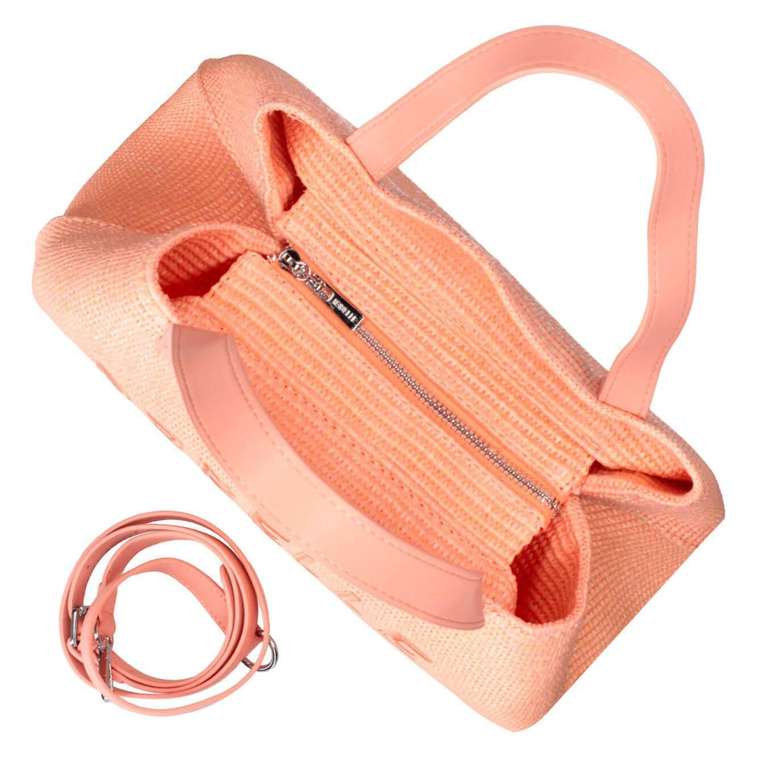 Rebelle Borsa Ashanti Donna, Shopping Bag, Tracolla, Paglia, Nude, bassiniboutique.it