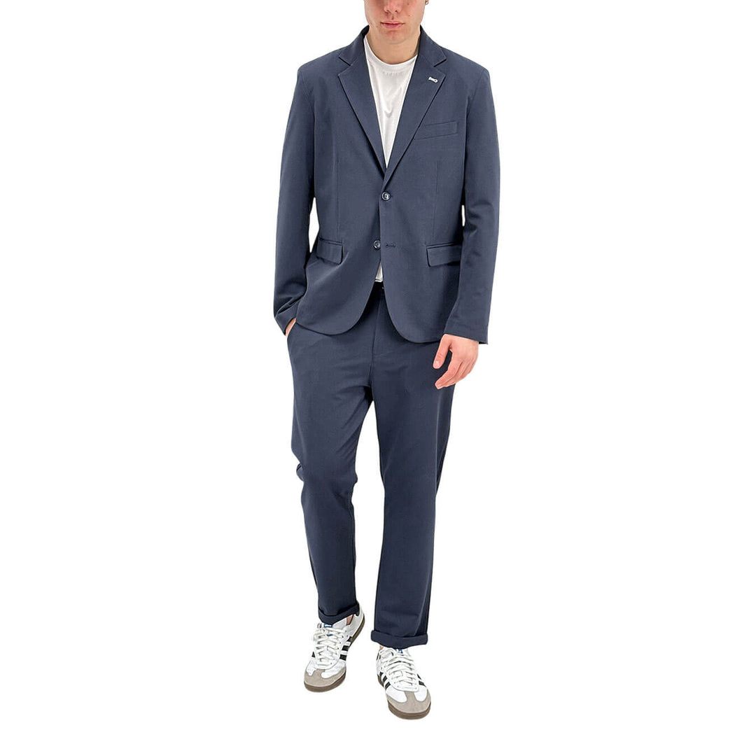 BL.11 Block Eleven Men's Jacket, Single Breasted, Mixed Fabric, Blue