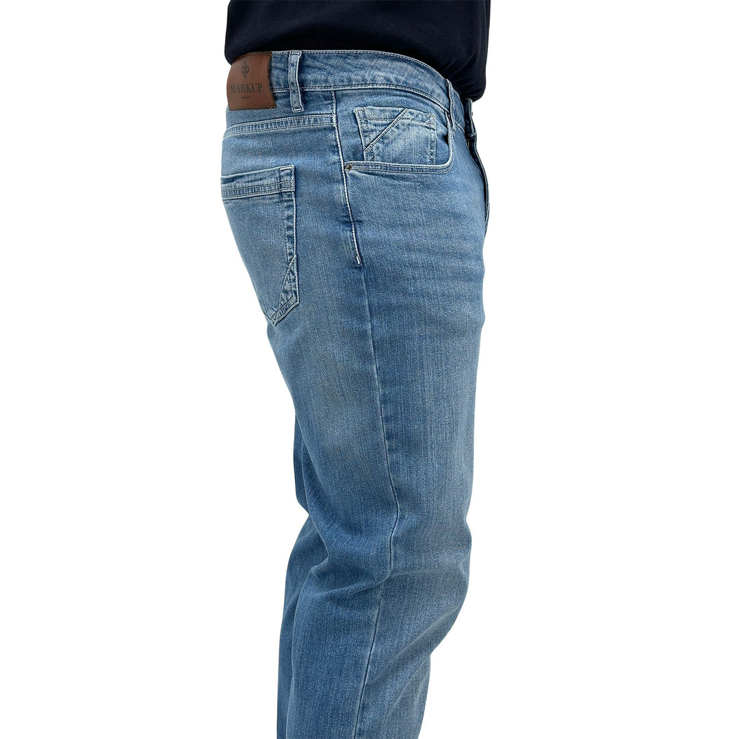 MarKup Pantaloni Uomo, Jeans, Denim, Chino, Cotone, Blu Medio