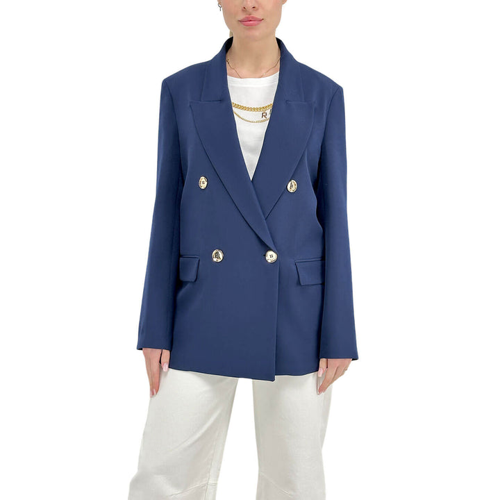 Relish Zelinda Giacca Donna, Doppiopetto, Bottoni Dorati, Blu