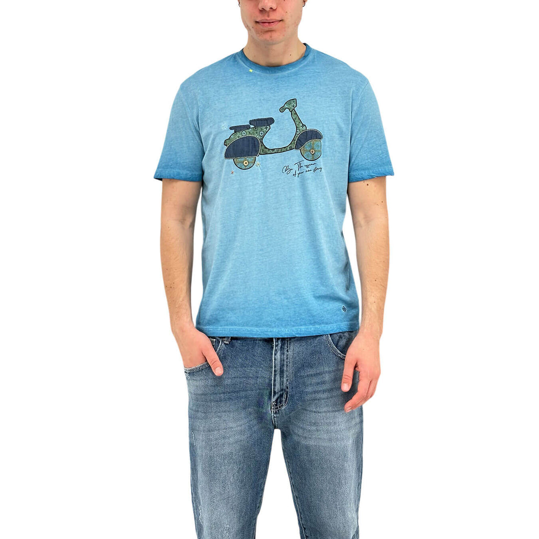 MarKup Men's Jersey, T-Shirt with Decoration, Cotton, Blue