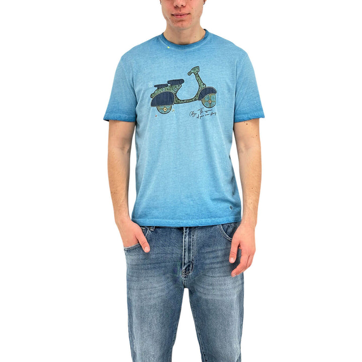 MarKup Men's Jersey, T-Shirt with Decoration, Cotton, Blue