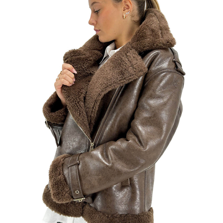 Tensione In, Giubbotto, Donna, Ecopelle, Marrone