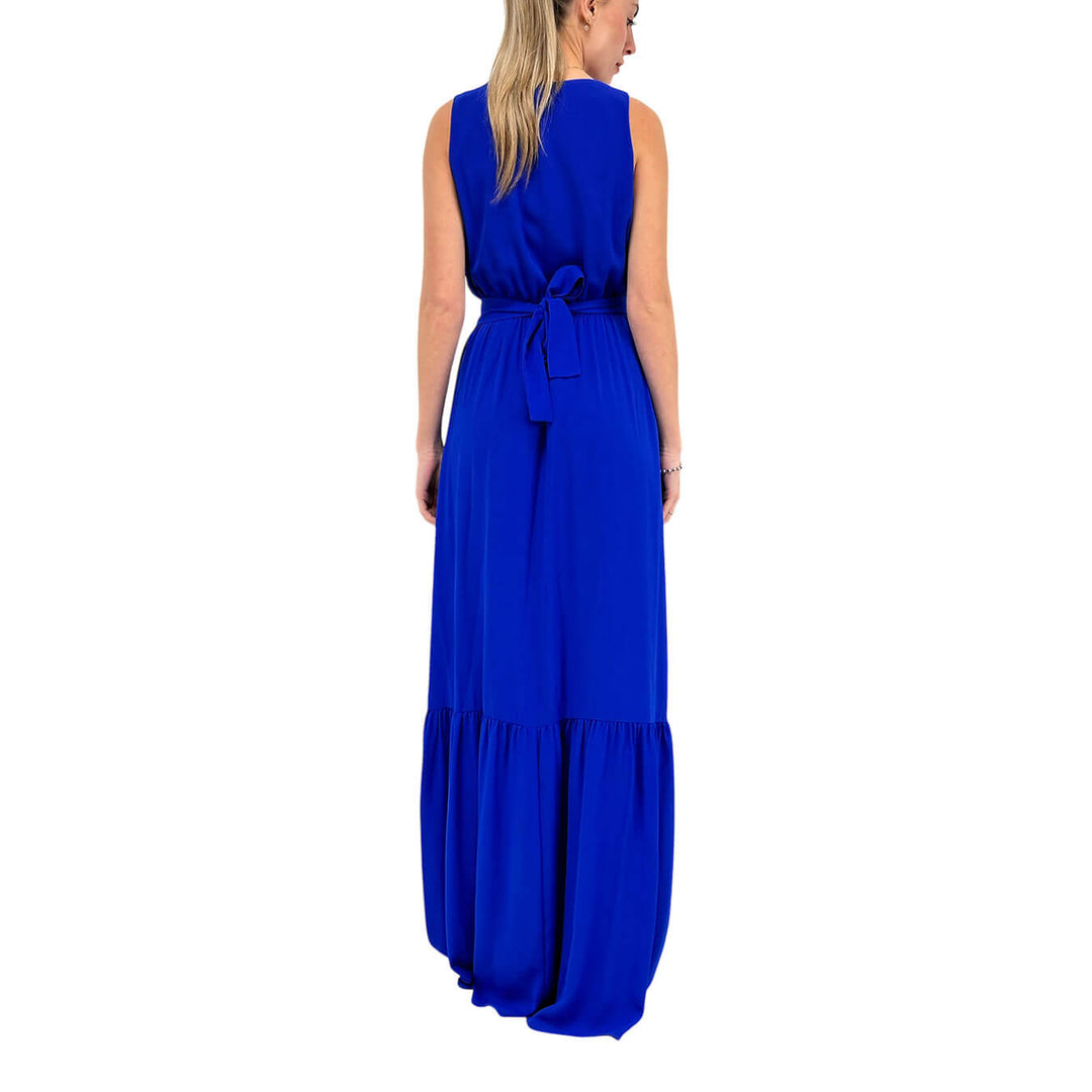 Koralline Women's Dress, Long, Side Slit, Bluette