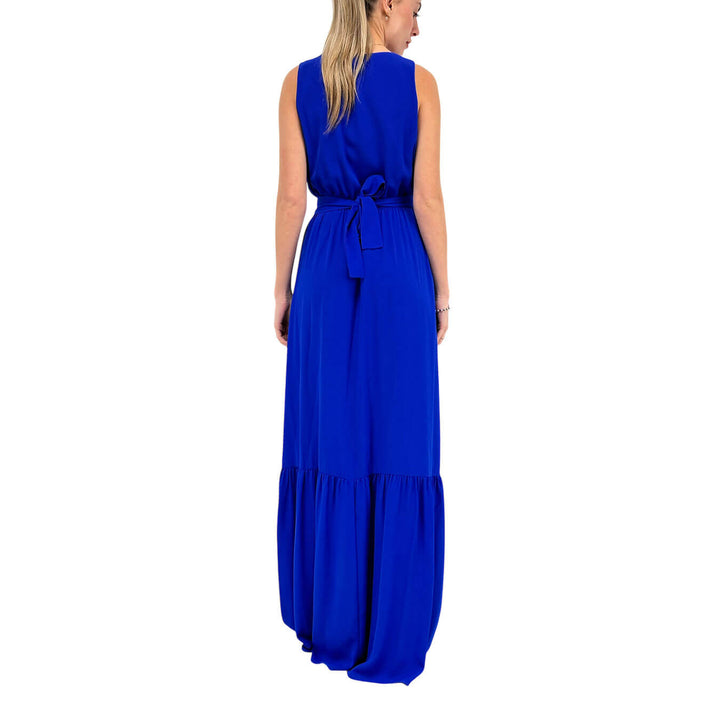 Koralline Women's Dress, Long, Side Slit, Bluette