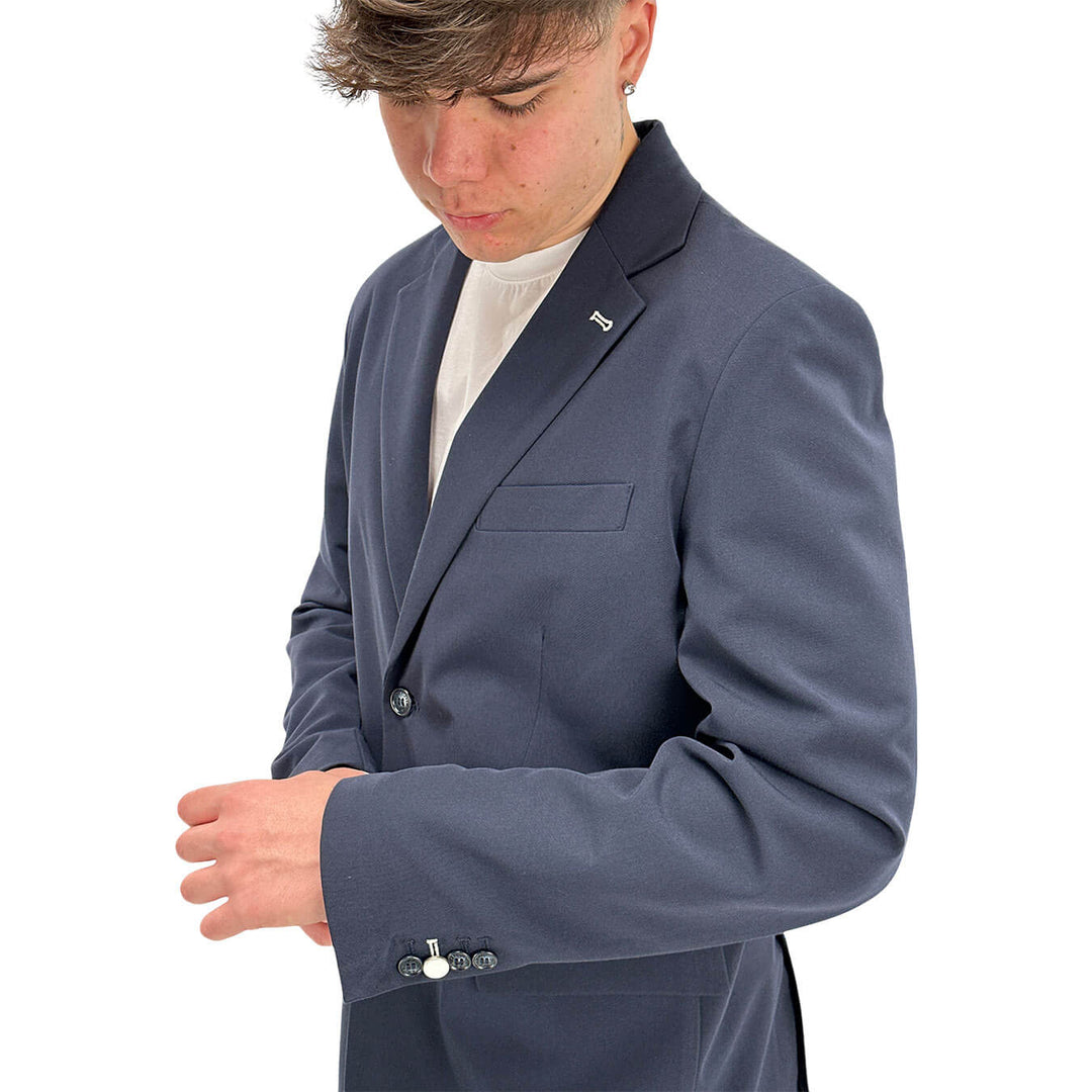 BL.11 Block Eleven Men's Jacket, Single Breasted, Mixed Fabric, Blue