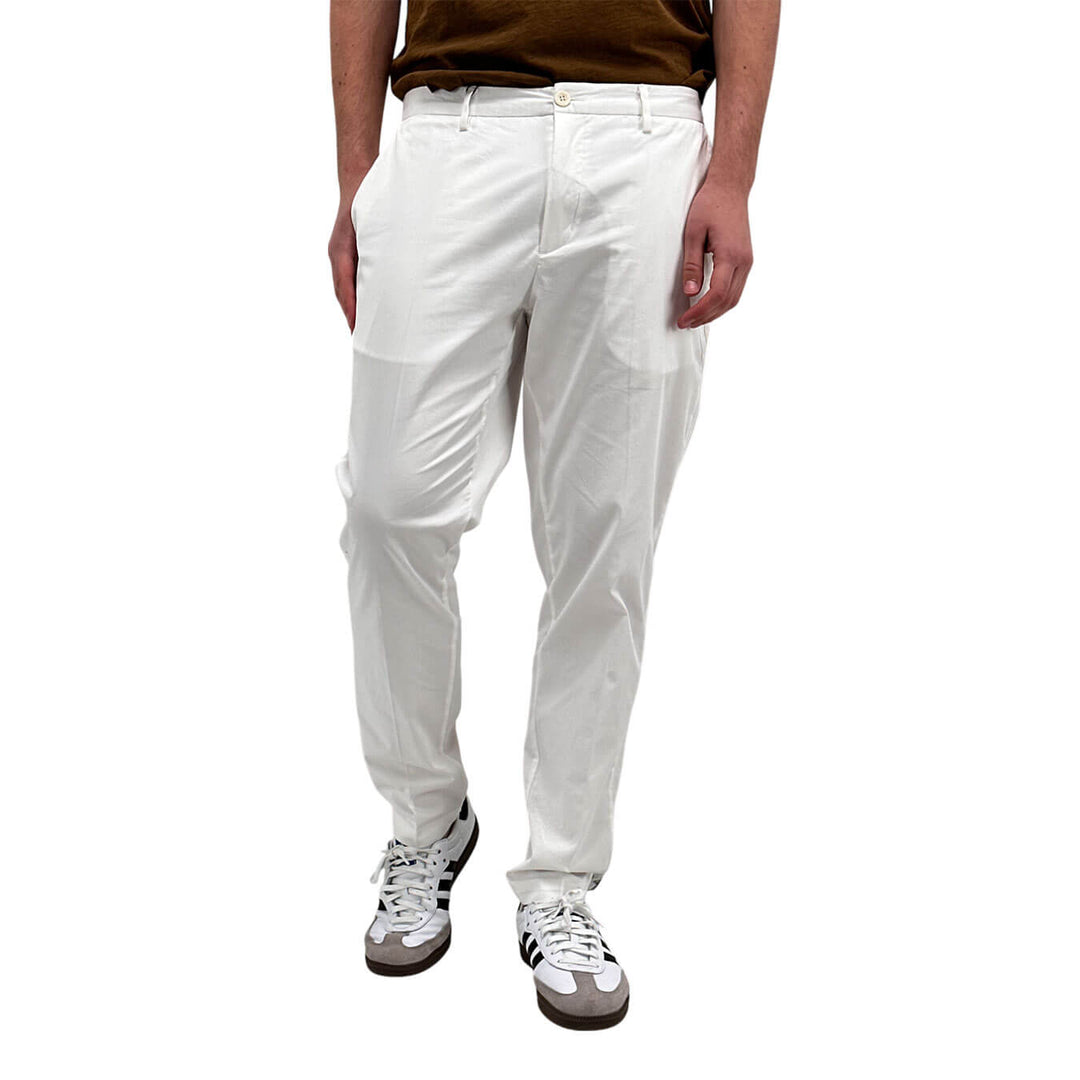 MarKup Pantaloni Uomo Regular Fit, Chino, Puro Cotone, Bianco